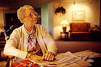 Elderly woman in wheelchair. Photo copyrighted.