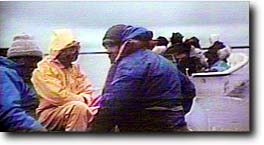 Towing the Rafts to Nuiqsut