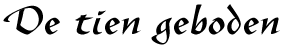 De tien geboden