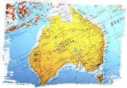 Australia on map. Photo copyrighted.