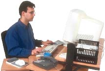 Chatting on the computer. Illustration copyrighted. This man is just a model and not related to any stories on this site.