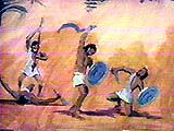 Egyptians beating the Hebrews. Copyrighted.