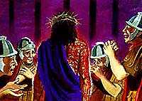 Jesus coroado com espinhos. Sob copyright.