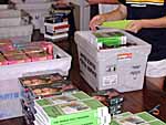 Videos being packaged to send to prisons (Copyright, Films for Christ)