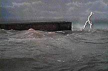 Noah's Ark on the floodwaters. Photographer: Paul S. Taylor. Copyright, Films for Christ.