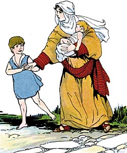 Woman with children.