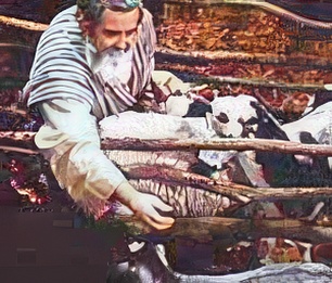 Noah with the animals. Copyrighted, Films for Christ.