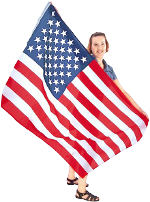 American woman with flag. Photo copyrighted.