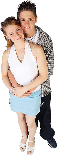 Teen couple smiling. Photo copyrighted.