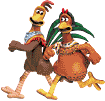 Scene from Chicken Run.