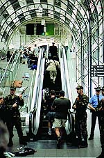 In the airport just after the rapture.