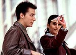 Lance Bass and Emmanuelle Chriqui in “On the Line”