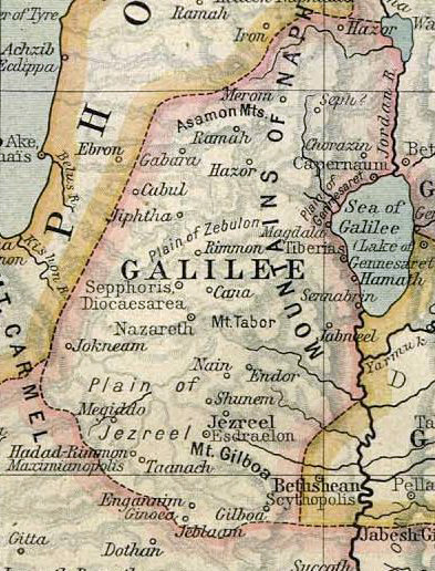 Map of ancient Galilee as it was in 50 AD