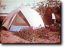 George at his tent