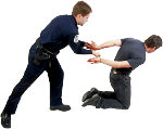 Violence - man being arrested. Illustration copyrighted.