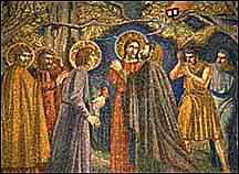 Krisztust elárulják a Gecsemáné kertben. (Mozaik)