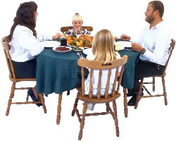 Family at dinner table. Photo copyrighted.